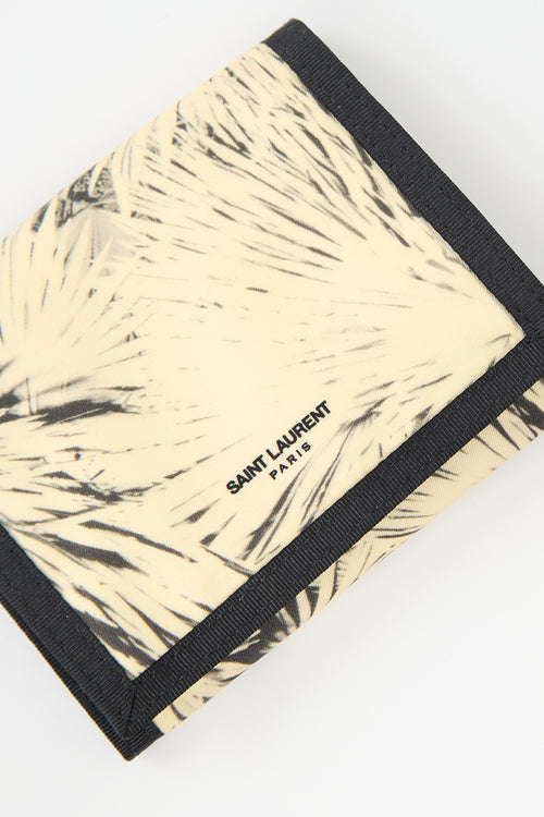 Saint Laurent Palm Printed Trifold Velcro Wallet