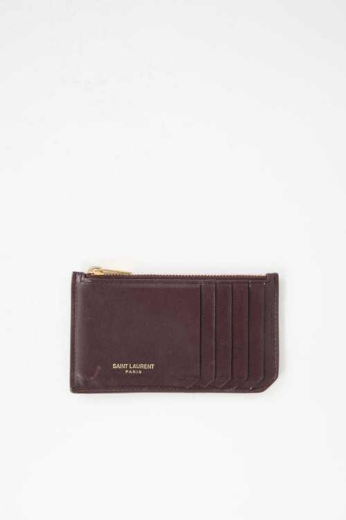 Saint Laurent Leather Fragment Card Holder