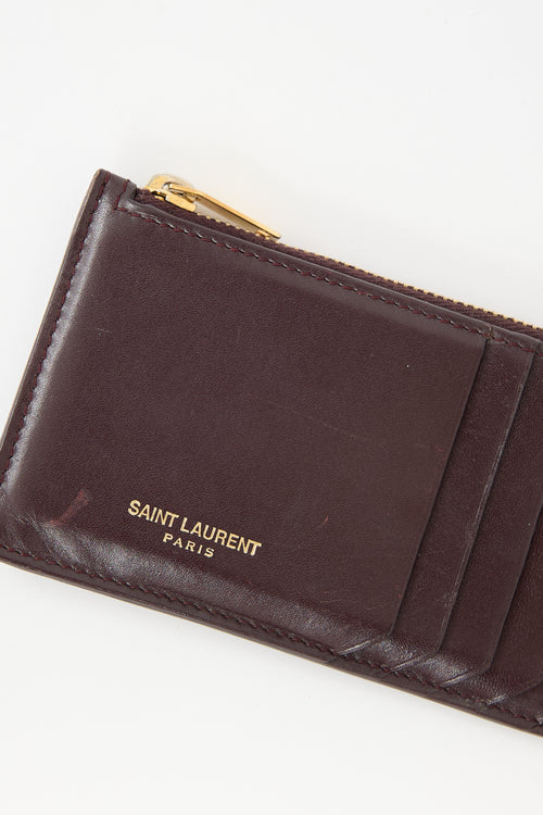 Saint Laurent Leather Fragment Card Holder