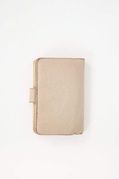 Chanel Camelia CC Embossed Leather Wallet