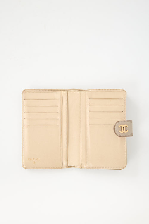 Chanel Camelia CC Embossed Leather Wallet