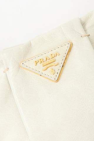 Prada Vitello Shine Pleated Wristlet