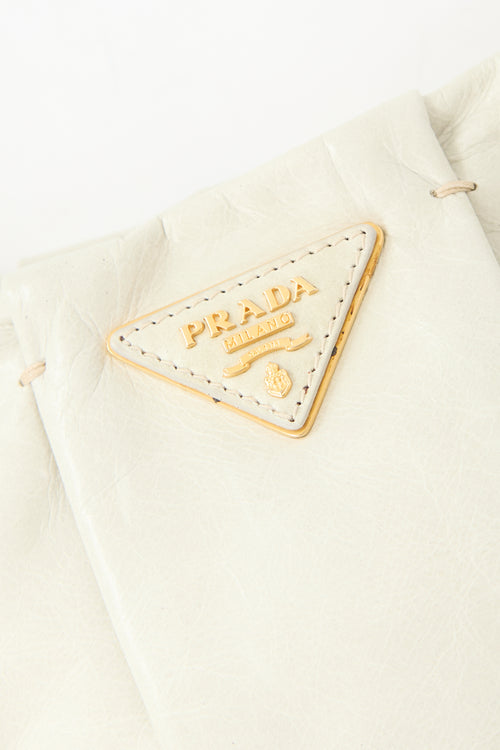 Prada Vitello Shine Pleated Wristlet