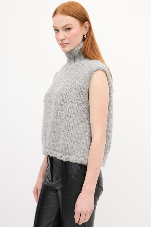 Smythe X Augden Grey Knit Sleeveless Sweater