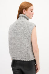 Smythe X Augden Grey Knit Sleeveless Sweater