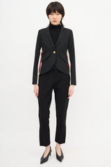 Smythe One Button Racing Stripe Blazer