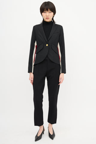 Smythe One Button Racing Stripe Blazer