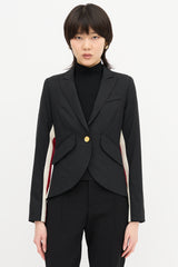 Smythe One Button Racing Stripe Blazer