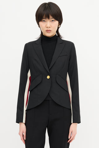 Smythe One Button Racing Stripe Blazer