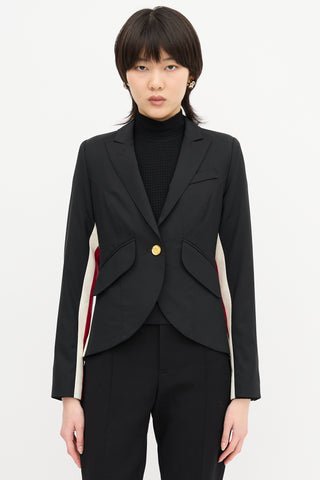 Smythe One Button Racing Stripe Blazer