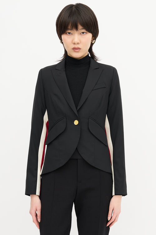 Smythe One Button Racing Stripe Blazer