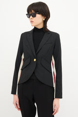 Smythe One Button Racing Stripe Blazer