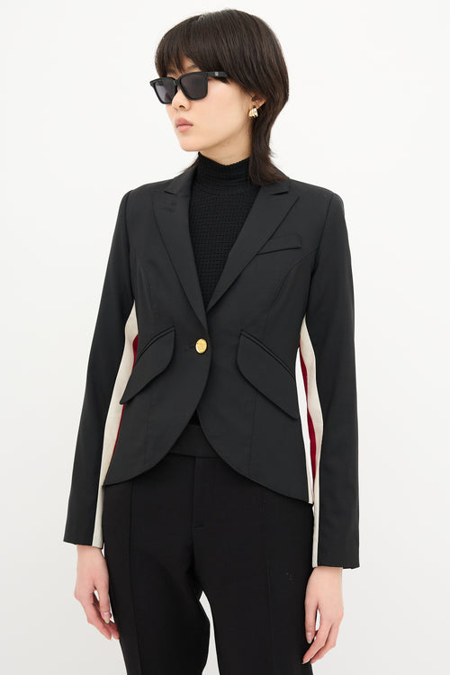 Smythe One Button Racing Stripe Blazer