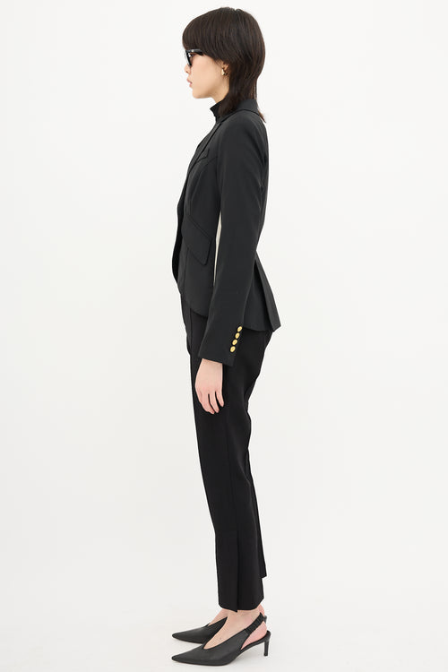 Smythe One Button Racing Stripe Blazer