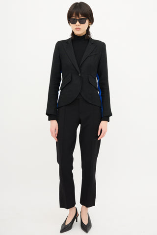 Smythe One Button Tux Stripe Blazer