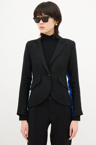 Smythe One Button Tux Stripe Blazer