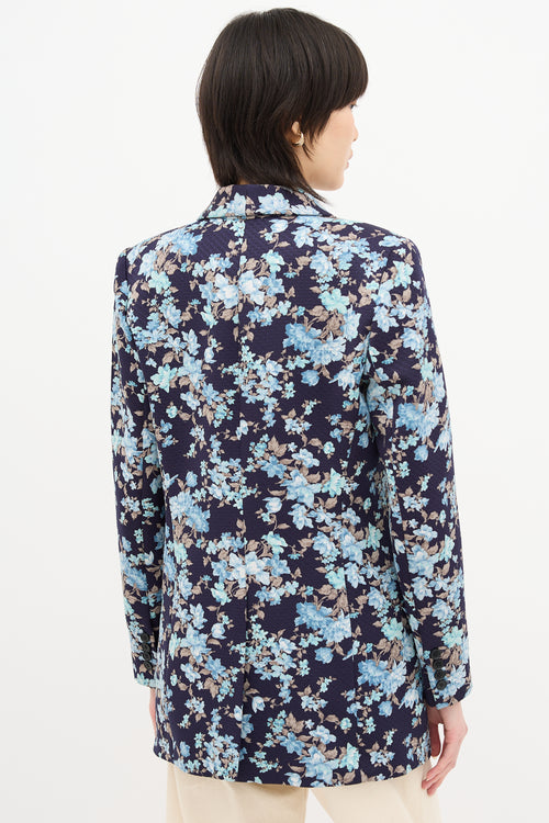 Smythe Floral Long Shawl Blazer