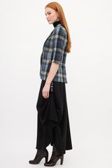 Smythe Navy & Grey Plaid Short Sleeve Blazer