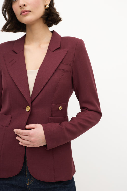 Smythe Burgundy Wool Duchess Blazer