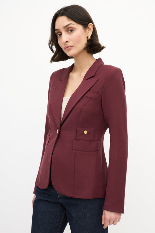 Smythe Burgundy Wool Duchess Blazer