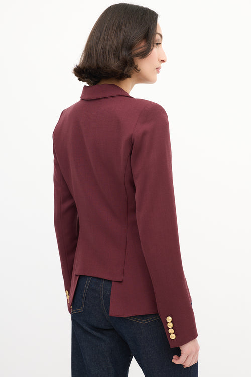 Smythe Burgundy Wool Duchess Blazer