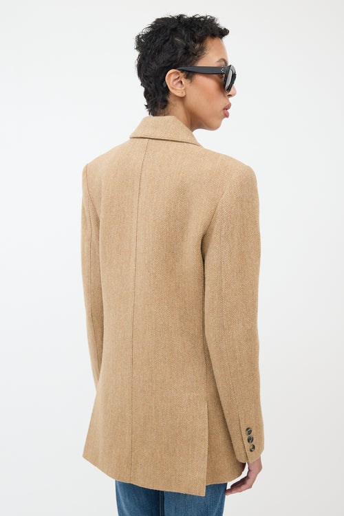 Smythe Beige Wool Herringbone Blazer