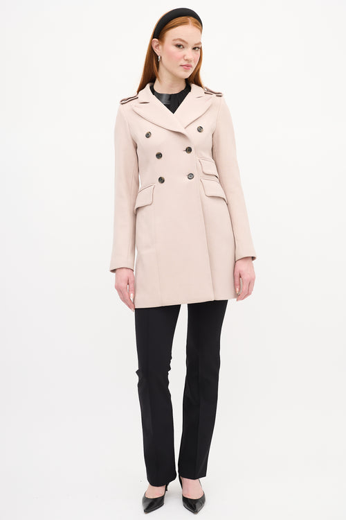 Smythe Pink Wool Double Breasted Coat