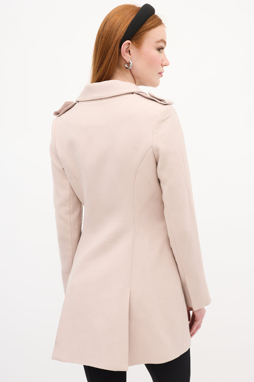 Smythe Pink Wool Double Breasted Coat