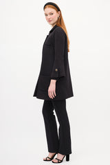 Smythe Black Wool Double Breasted Coat