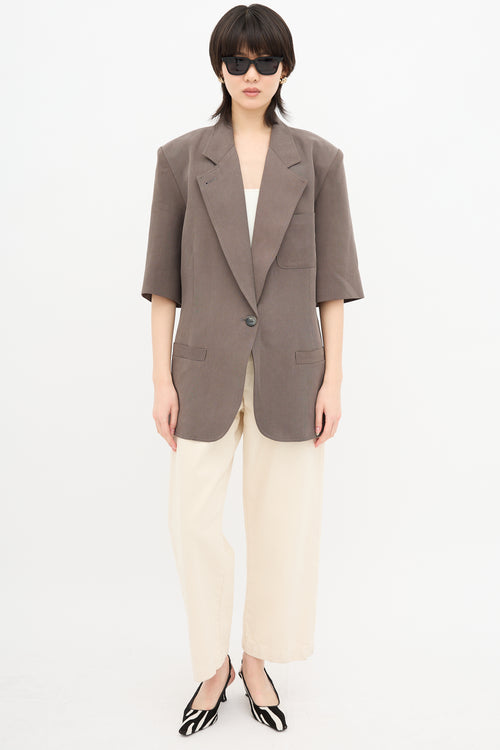 Smythe Short Sleeve Oversized Blazer