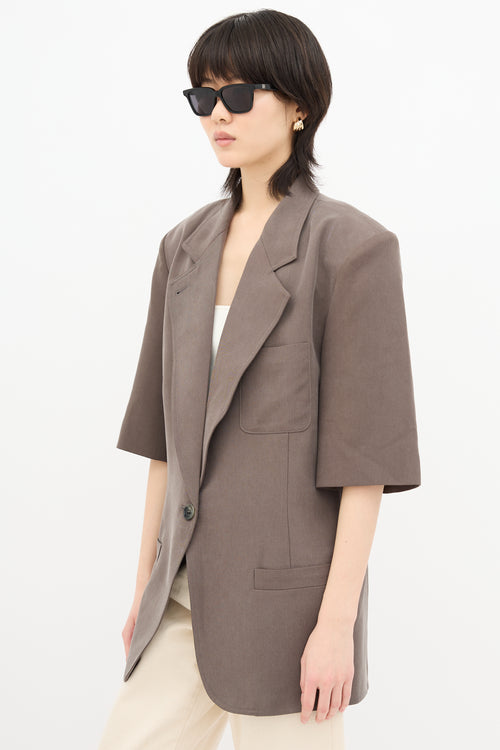 Smythe Short Sleeve Oversized Blazer