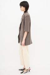 Smythe Short Sleeve Oversized Blazer
