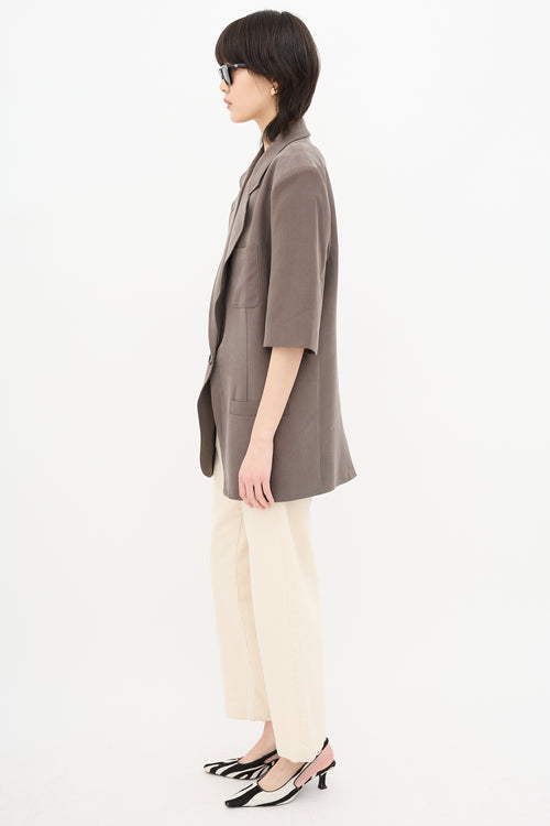 Smythe Short Sleeve Oversized Blazer