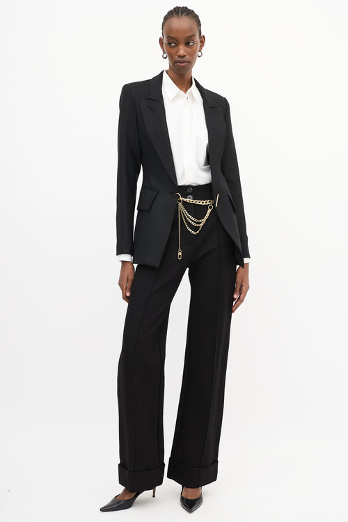 Smythe X Jenny Bird Black Wool & Gold Chain Blazer