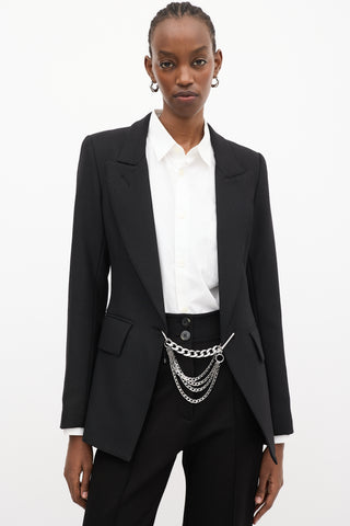 Smythe X Jenny Bird Black Wool & Silver Chain Blazer