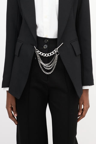 Smythe X Jenny Bird Black Wool & Silver Chain Blazer