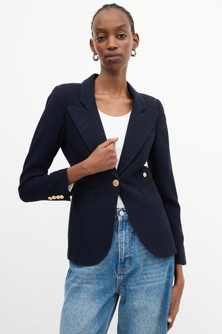 Smythe Navy Wool Duchess Blazer