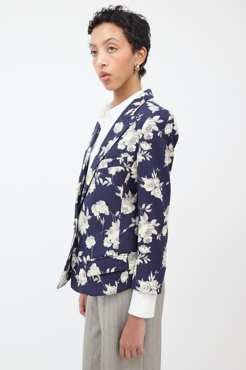 Smythe Navy & Grey Floral Blazer