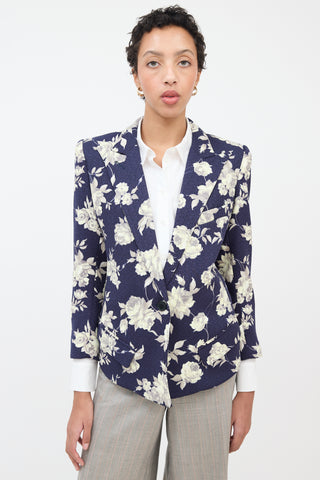 Smythe Floral Sharp Shoulder Blazer