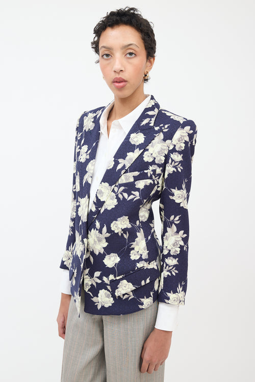 Smythe Navy & Grey Floral Blazer