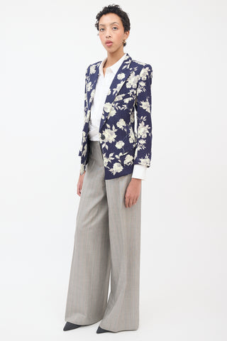 Smythe Navy & Grey Floral Blazer