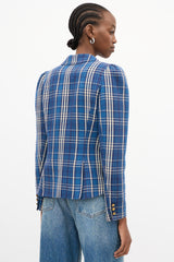 Smythe Plaid Pouf Sleeve Blazer