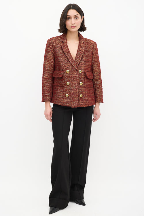 Smythe Red & Gold Wool Tweed Blazer