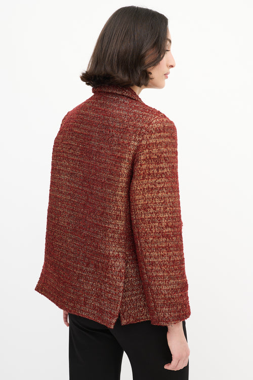 Smythe Red & Gold Wool Tweed Blazer