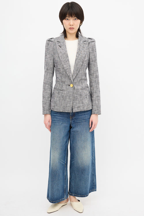 Smythe Crosshatch Box Pleat Blazer