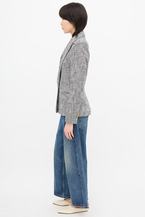 Smythe Crosshatch Box Pleat Blazer