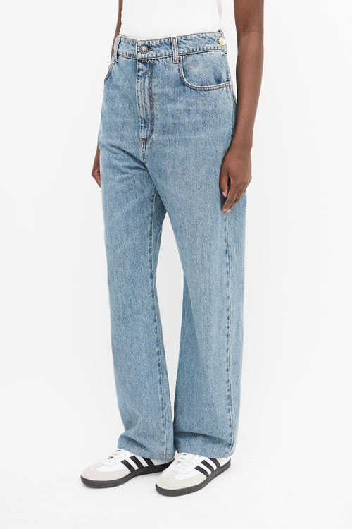 Sportmax Light Wash Ragno Layered Jeans