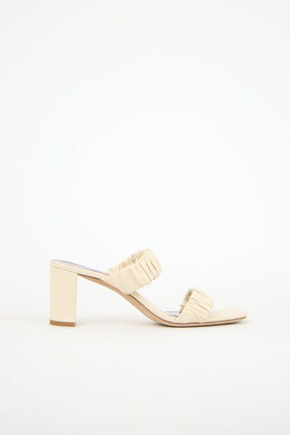 Staud Leather Ruched Frankie Sandal