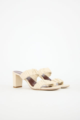 Staud Leather Ruched Frankie Sandal