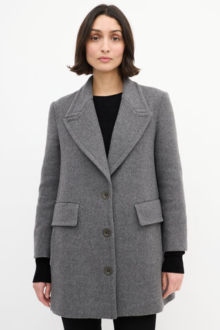 Stella McCartney Grey Wool Mid Length Coat